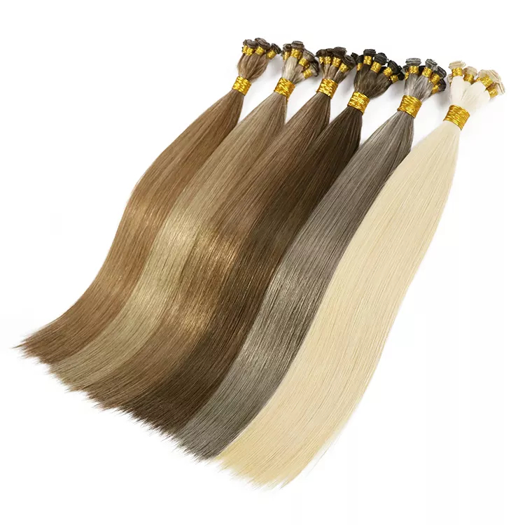 Thick End Virgin European Cuticle Hair 100% remy hand tied weft human hair extensions